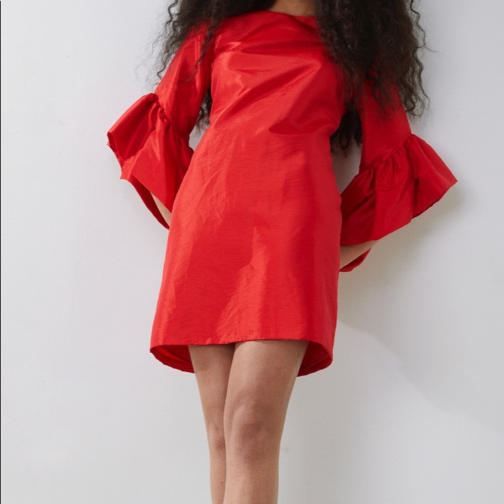 COPY - Vince Camuto TAFFETA TRUMPET-SLEEVE DRESS